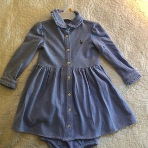 Blue polo dress with matching bloomers